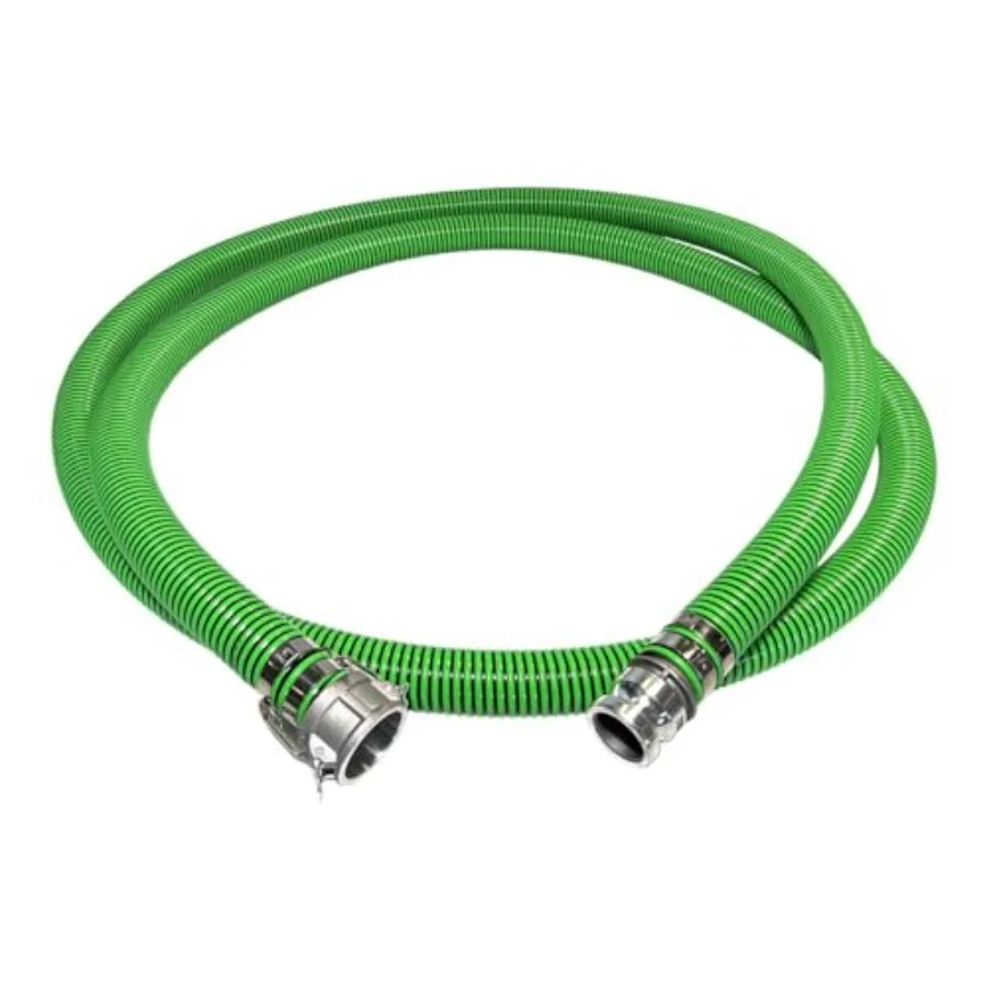 

Heavy Duty EPDM All Weather Suction Hose Assembly Black Tube Lime Green Helix Inside Diameter with Male Female Cam and Groove F