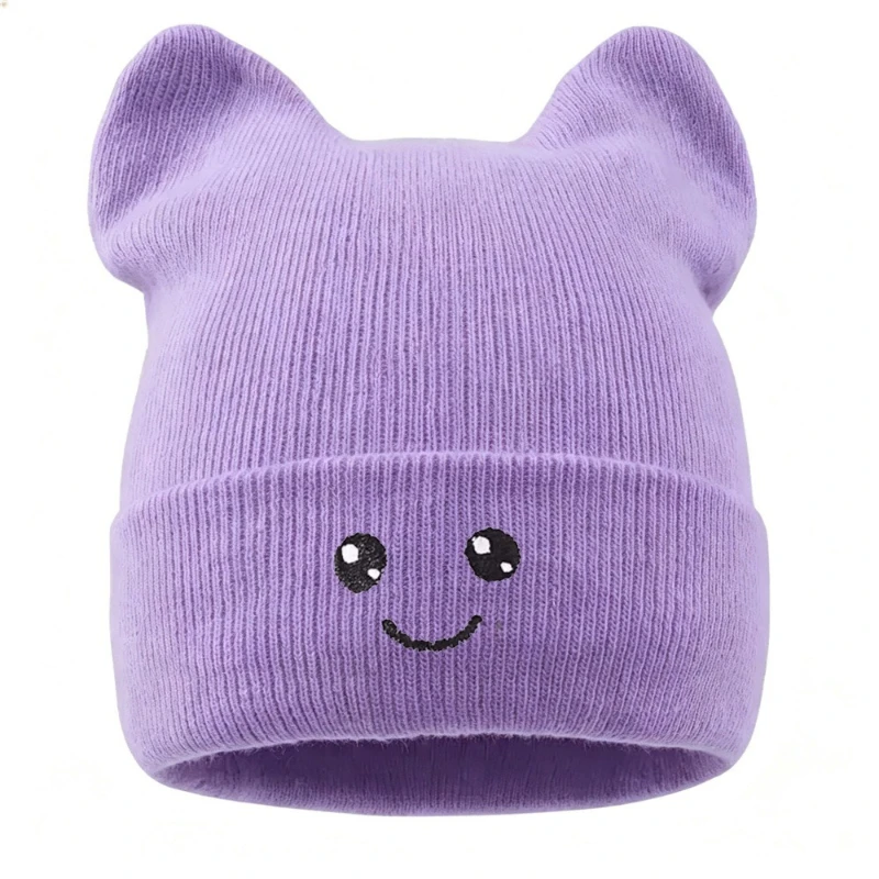 Autumn and Winter Cute Panda Double Ear Hat Cute Expression Headset Hat Winter Hat