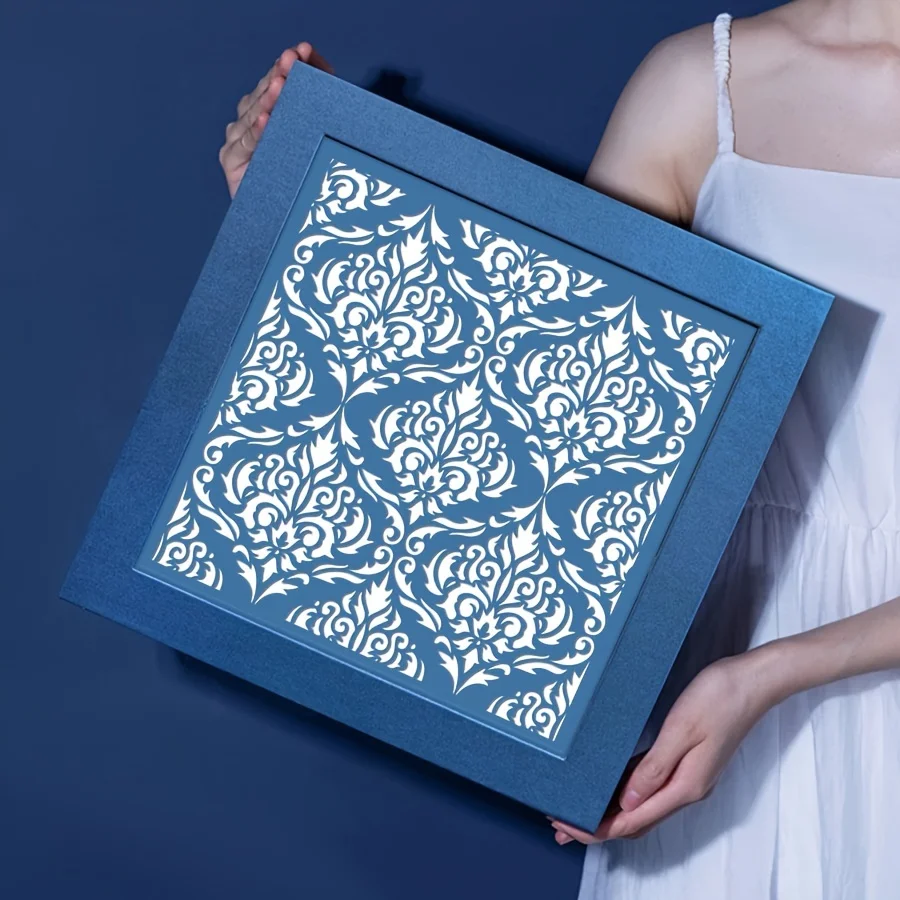 استنسل دمشق • قالب PET غير شفاف قابل لإعادة الاستخدام مقاس 12 × 12 بوصة لتزيين جدران الأثاث