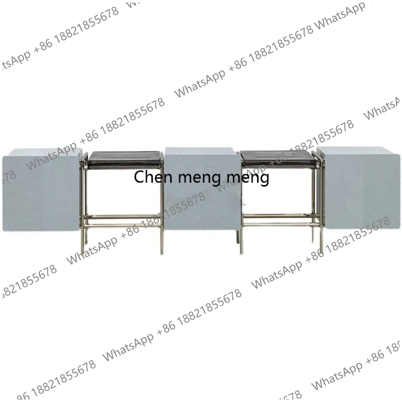 Italian minimalist TV cabinet living room stainless steel audio-visual floor cabinet