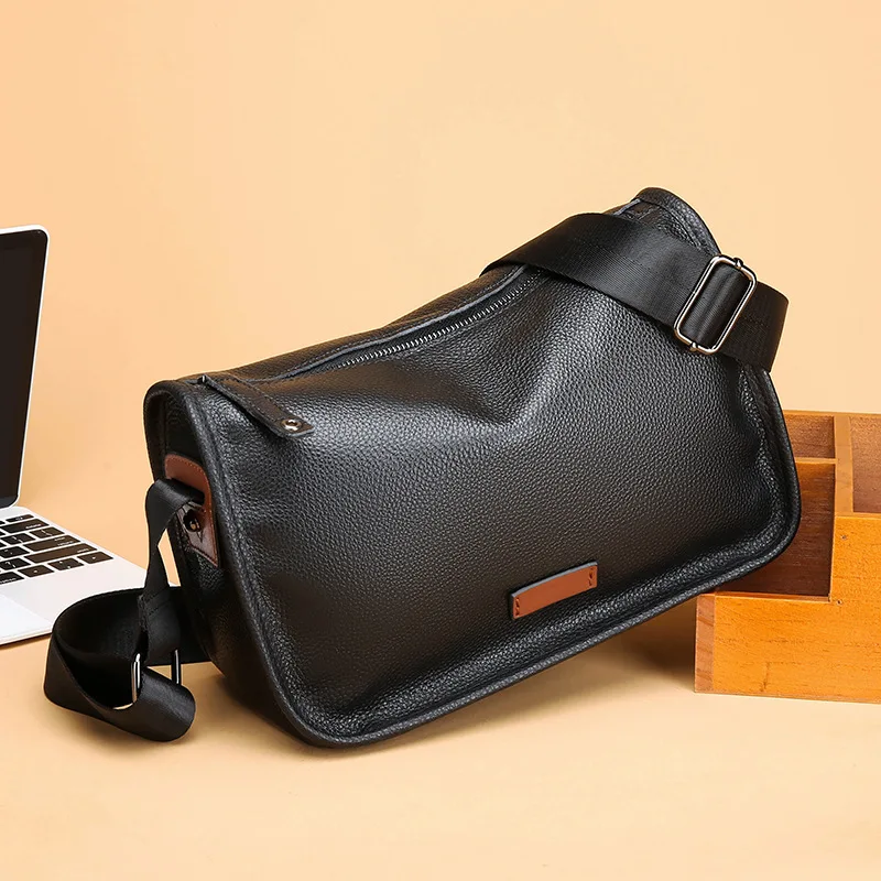 Sac à bandoulière en cuir pour hommes, Vintage, couche supérieure en cuir de vache pur, sac à bandoulière décontracté, nouvelle collection 2023 Sle Buet ape, fermeture à glissière