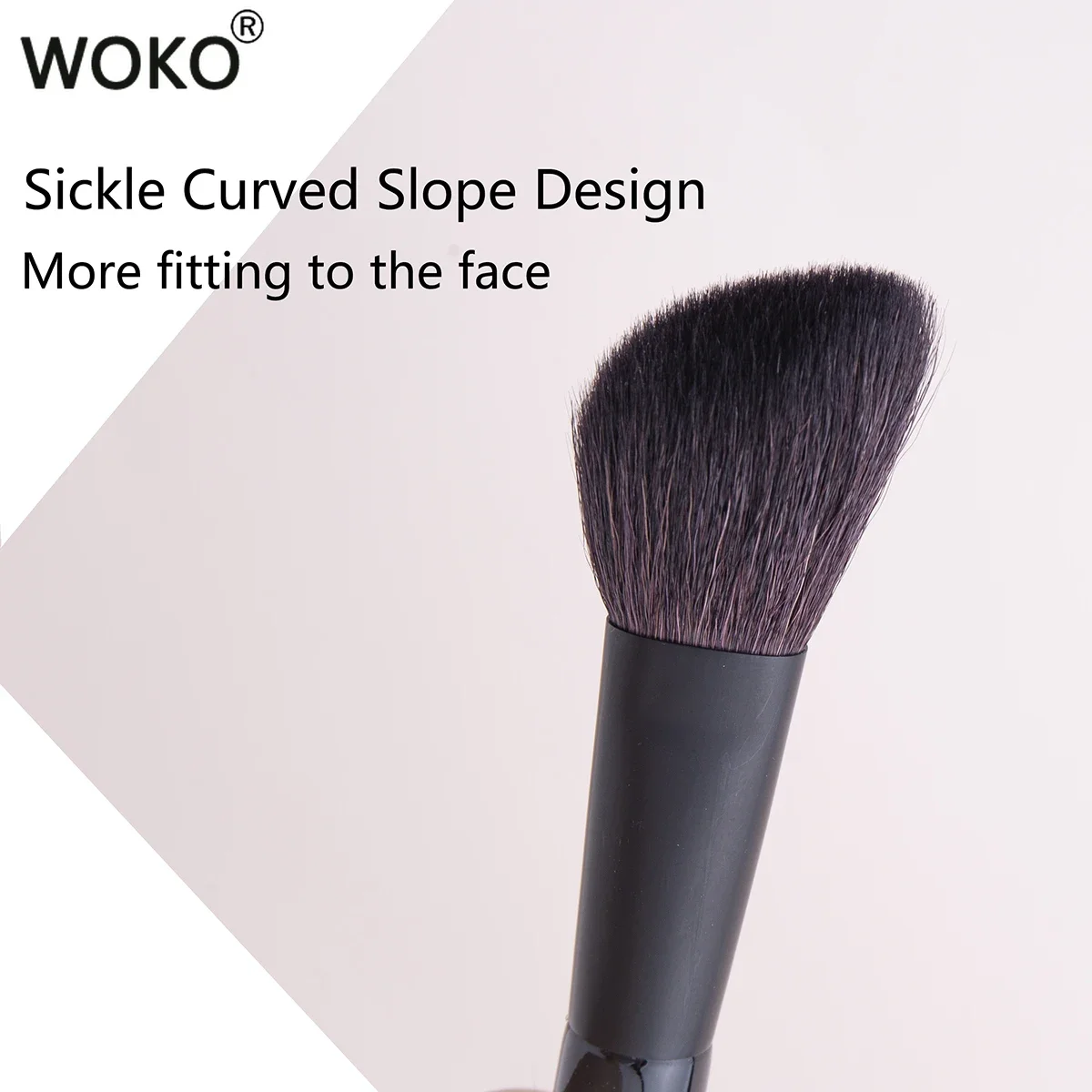 1pcs Sickle Contour Brush High Quality Soft Goat Hair Face Contour Brush Powder Blusher Powder Contour Makeup Tool