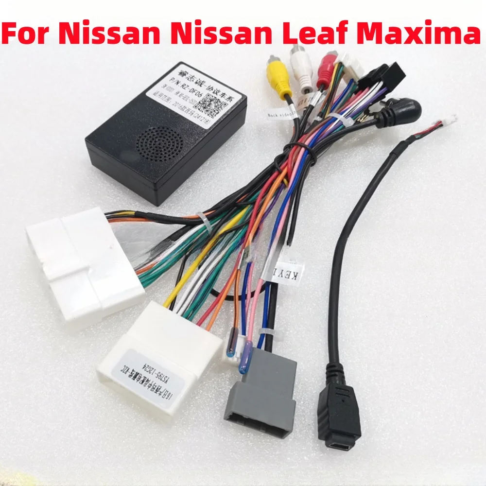 16Pin Power Cable Raise Canbus RZ-DF06 For Nissan Maxima 2016/ Leaf 2018 Android 2 Din GPS Car Stereo Installation Wire Adapter