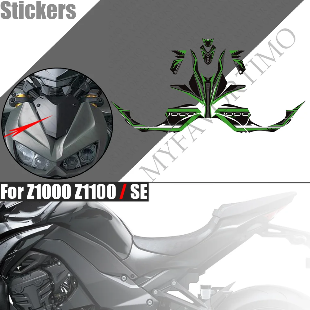 Motorcycle PVC Tank Pad Stickers Decals For Kawasaki Z1100 Z1000 SE Fuel Tank Fairing Fender Scratch Protection Accessories