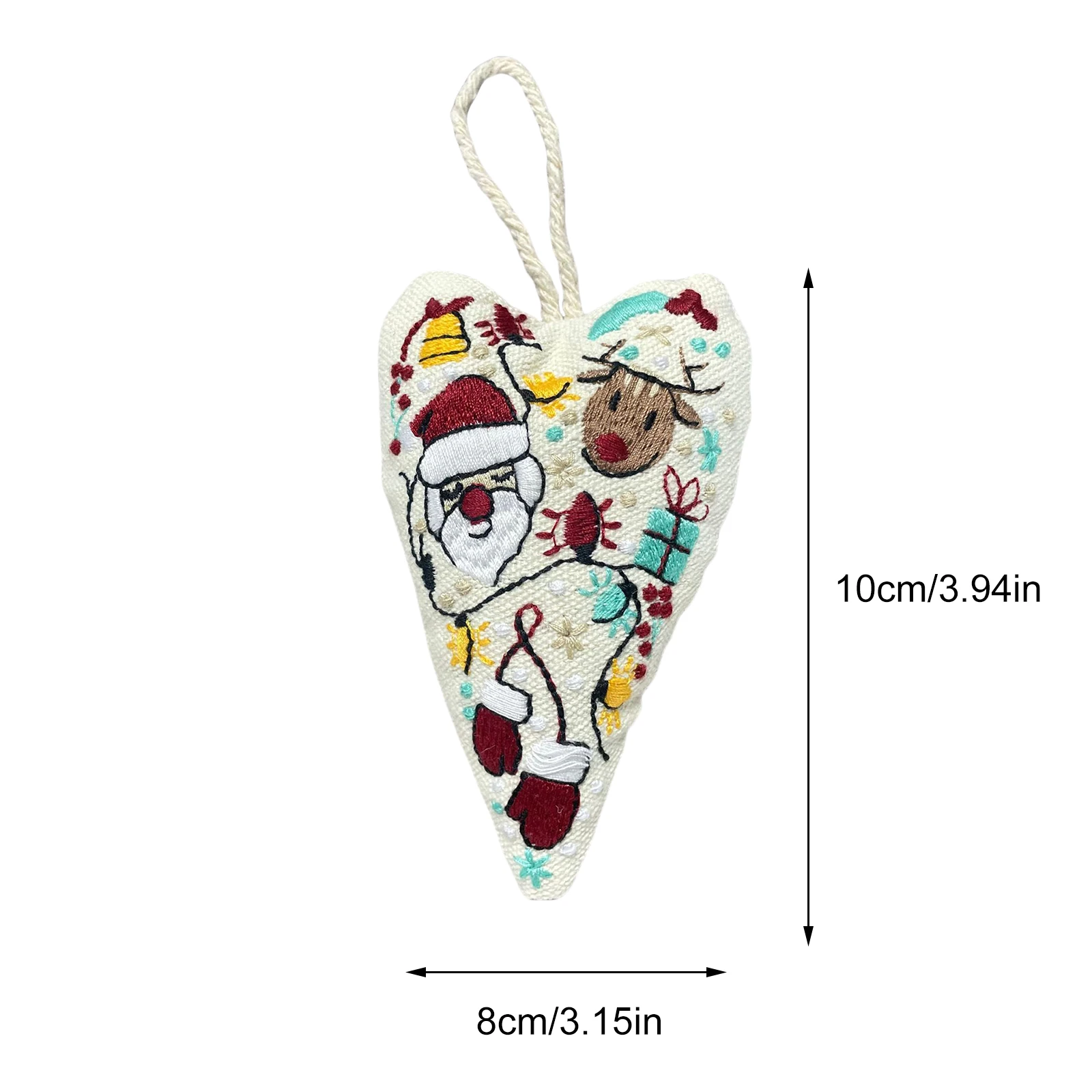 8 مجموعات التطريز عيد الميلاد زخرفة مجموعات مع الإبر القلب عبر الابره عدة شجرة عيد الميلاد شنقا ديكور القلب عبر الابره عدة