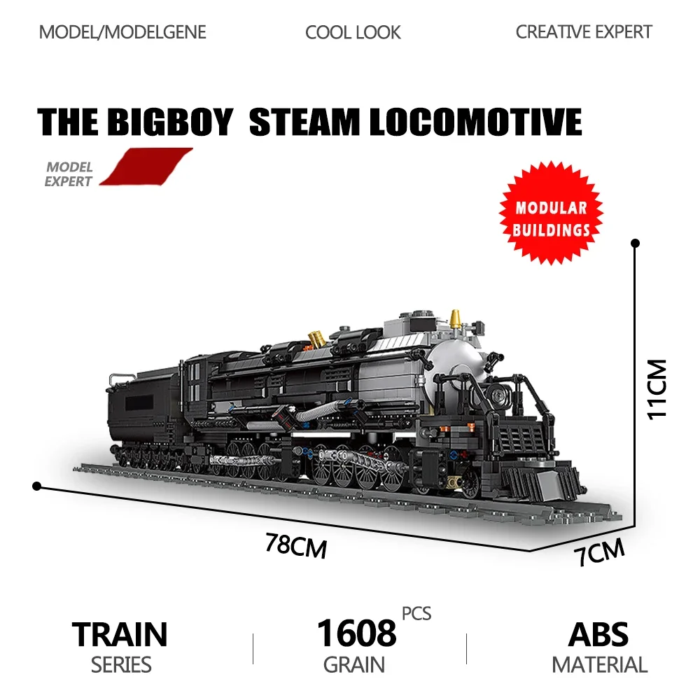 

Technical Bigboy Steam Locomotive Train Building Blocks Railway Creative Expert Express Bricks Track Toys For Children Gifts