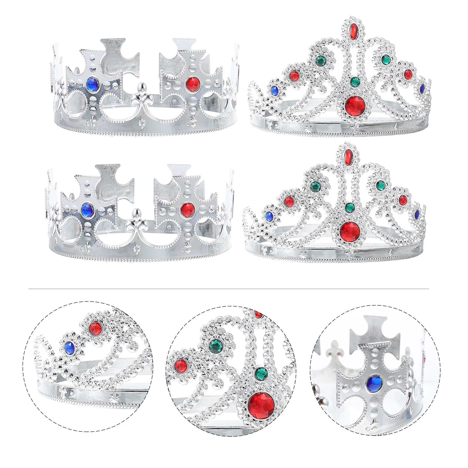 

4pcs Party Hair Crown Decorative Crown Party Headdress Elegant Style Little Headgear For Daily Wear