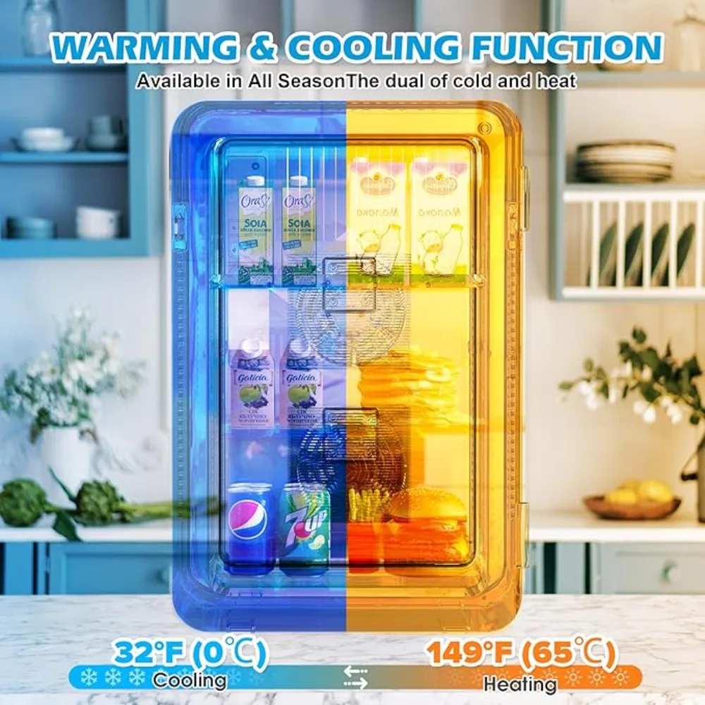 22L Mini Fridge with Temperature Control, Rapid Cooling, Portable Personal Cooler Fridge, Portable Refrigerator