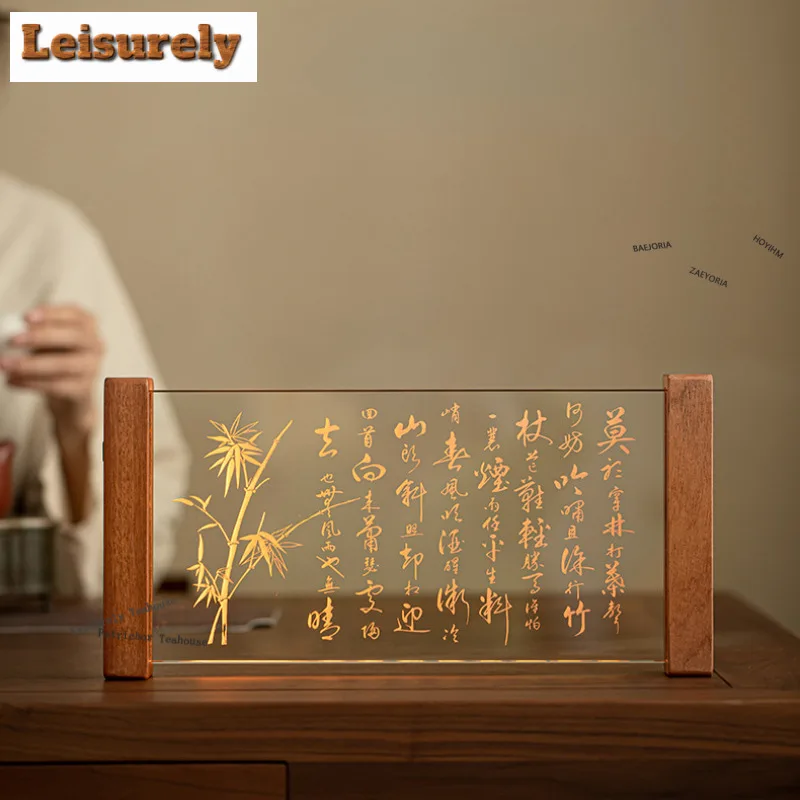 

Floating Light Bamboo Thickened Glass Tea Tray Afternoon Tea Dessert Plate Coffee Storage Board Teapot Holder Dishes For Serving