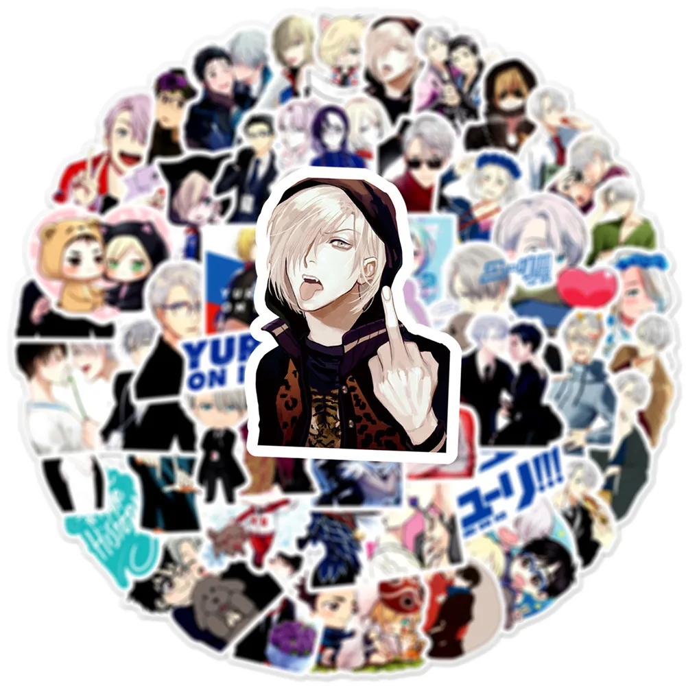 10/50PCS Japanese Manga Anime YURI!!! on ICE Main Character Katsuki Yuri Yuri Plisetsky Decorative Waterproof Sticker Kids Toy view 3