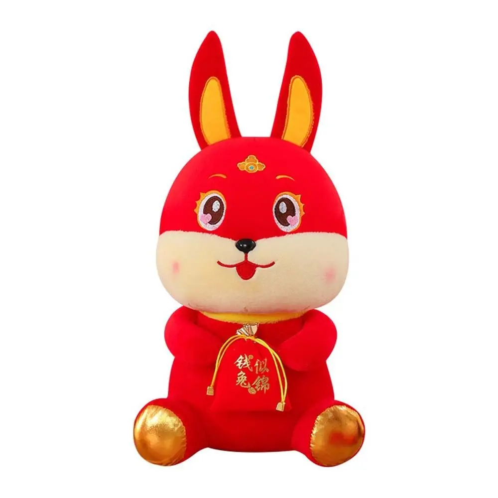 Decoration Chinese New Year Rabbit New Year Tang Suit Animal Dolls Stuffed Toys Mascot Doll Bunny Plush Doll Rabbit Plush Toy