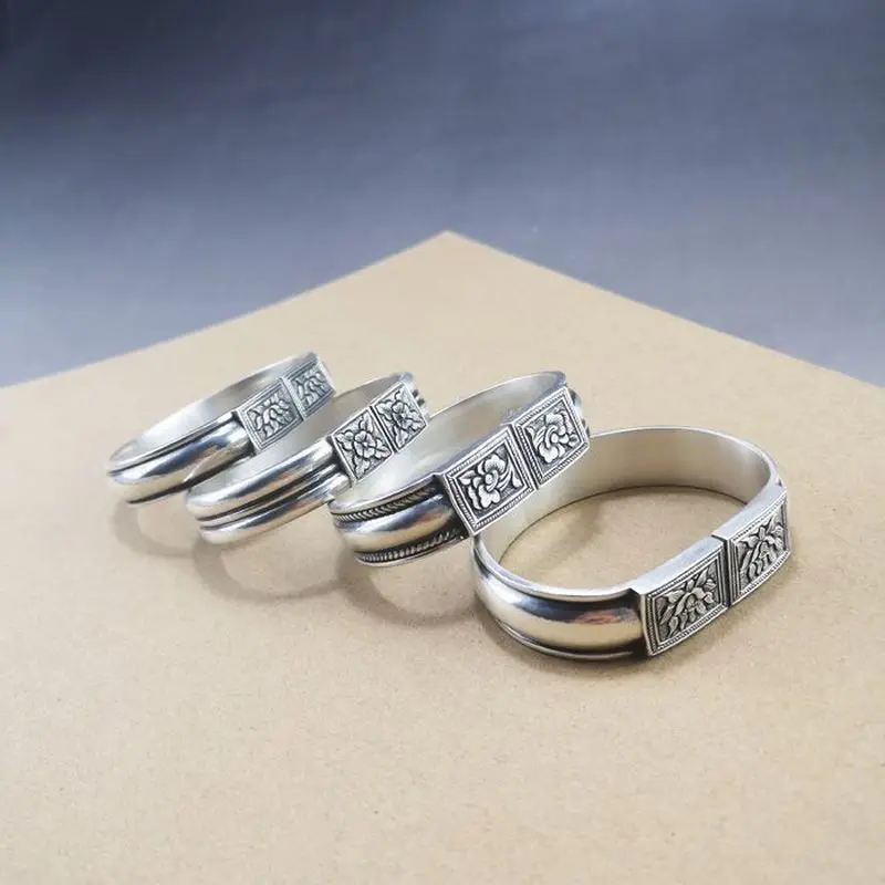 Handmade vintage- snowflake silver bangle women, ethnic style, new retro design