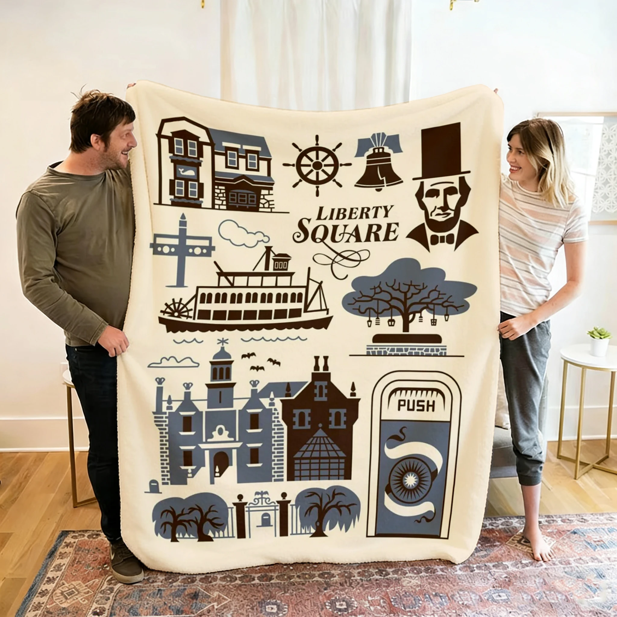

1PC Gifts Blanket Magic Kingdom Lands Series Printed Flannel Blanket Perfect for Sofa Office Bed Travel Sleep Read Relax Camping