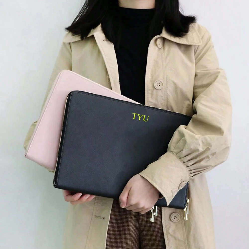 Сумка на молнии для ноутбука из искусственной кожи с надписью по индивидуальному заказу Macbook 13 "Air Pro Retina Защитный чехол Mac