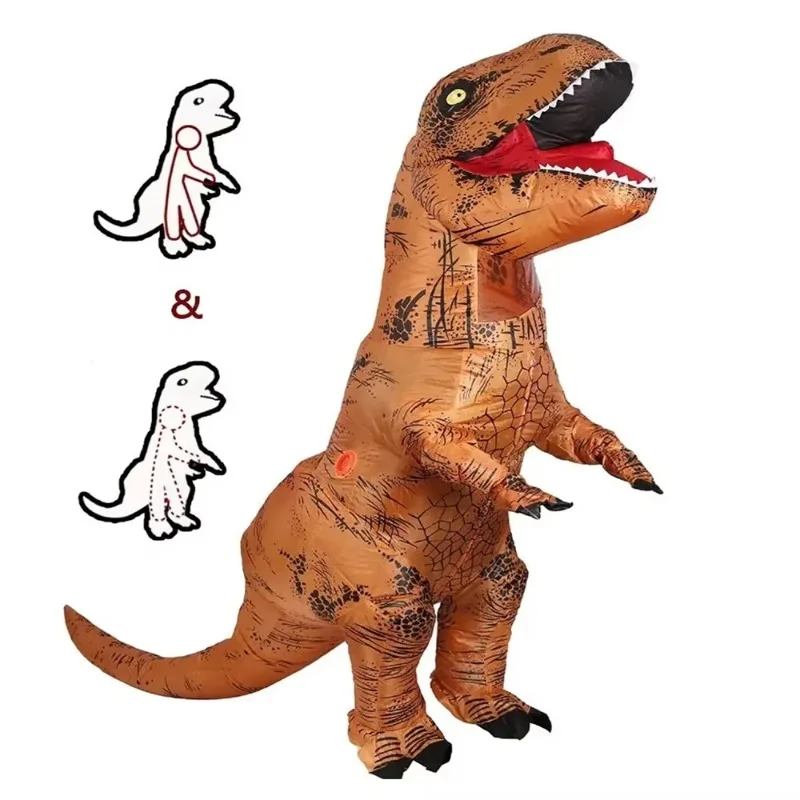 Spot Halloween Jurassic Theme Adult Inflatable Large Size Blow Suit Inflatable Tyrannosaurus Rex Men's Dinosaur Costume