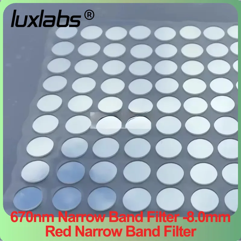 670nm Narrow Band Filter -8.0mm Red Narrow Band Filter Glass Optical Element Optical Instruments