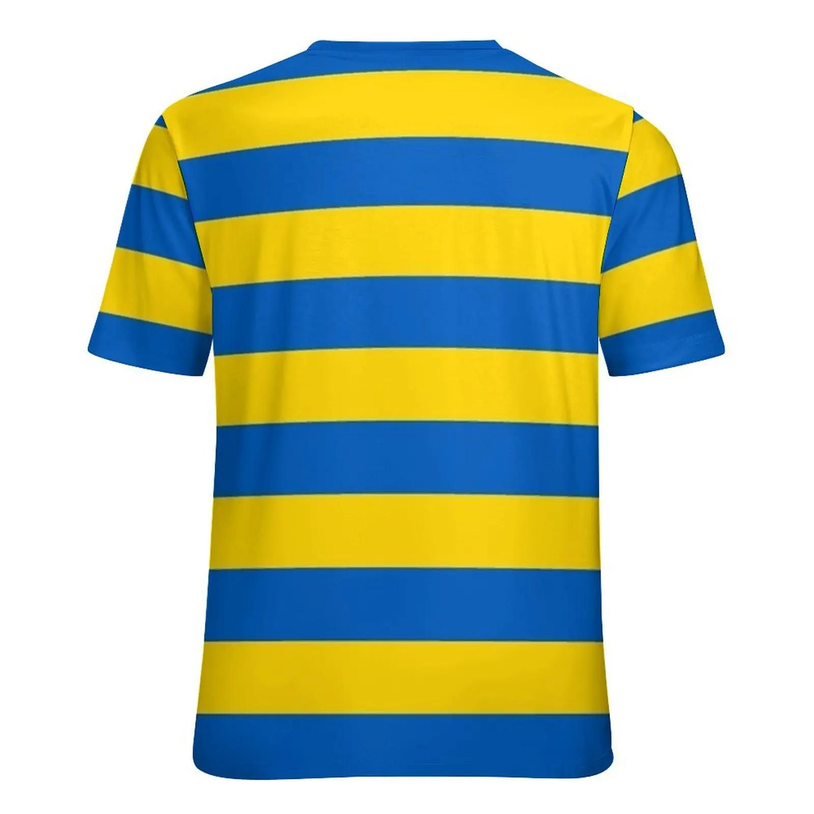 Blaues und gelbes T-Shirt mit ukrainischem Streifenmuster – trendige T-Shirts für Herren, lustiges T-Shirt, Sommer-T-Shirt mit kurzen Ärmeln, grafisches Design, große Größen. – Detail 9
