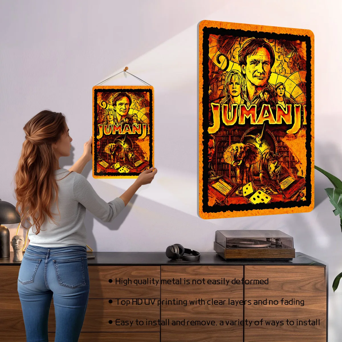 Jumanji ملصق لعبة صفيح تسجيل ديكور لتزيين الغرفة علامات معدنية مخصصة للاعبين غرفة الألعاب الديكور مقهى بار ريترو #2