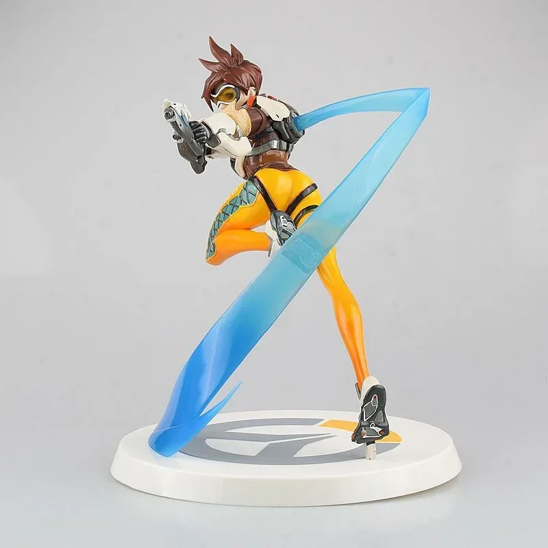 [Divertente] Collezione 28 cm Gioco caldo OW Over watch Action Figure Tracer con versione di aggiornamento della luce modello Regalo da collezione squisito