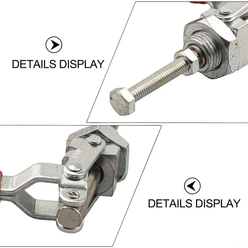 For Woodworking Welding Electronic Assembly Push-Pull Action Toggle Clamp Set, 100Kg Capacity, Galvanized Iron Hand Tool-AA26