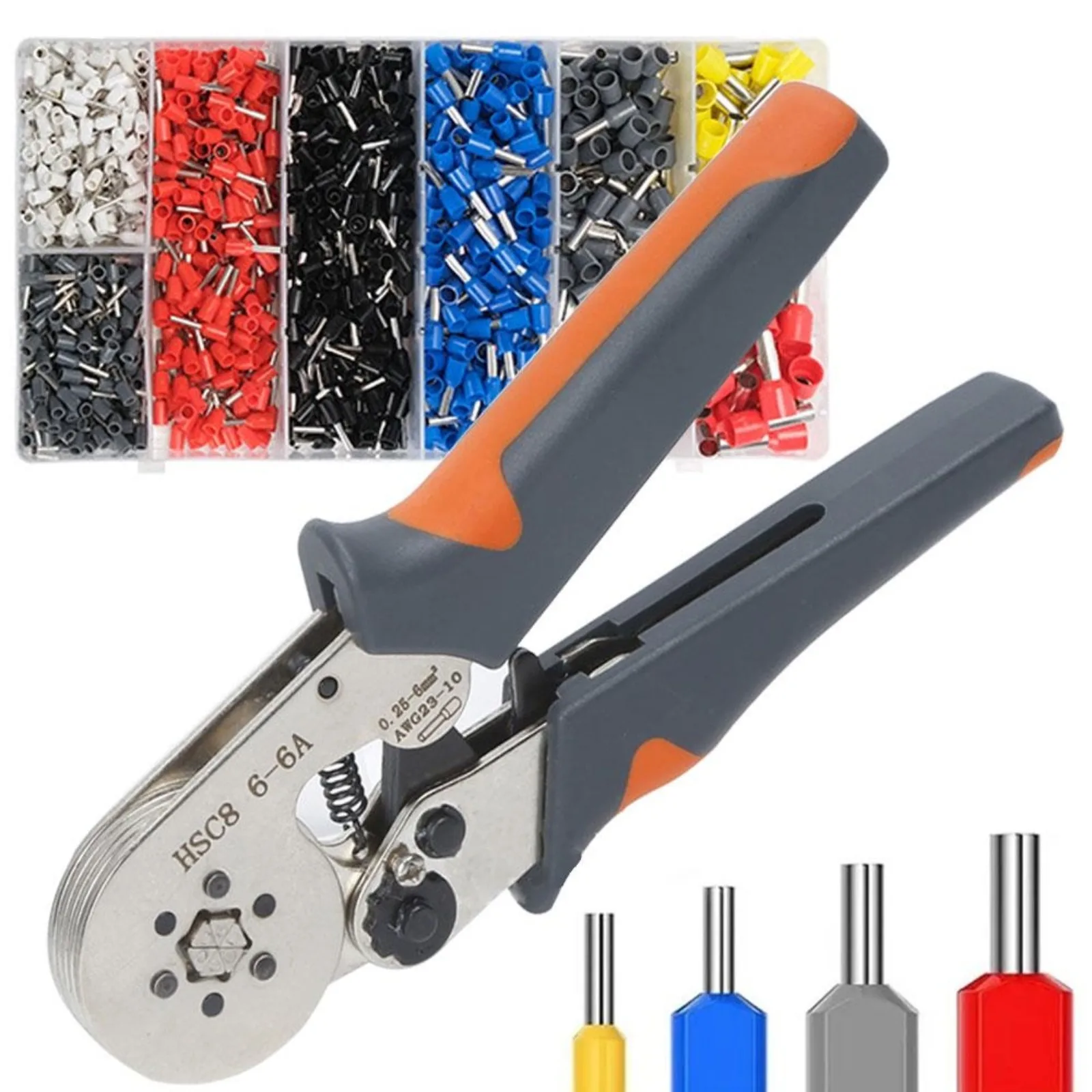 Ferrule Sleeves Terminal Crimping Tools Mini Electrical Pliers HSC8 6-4/6-6(0.25-10mm²/0.25-6mm²) Wire Connection Repair Clamp