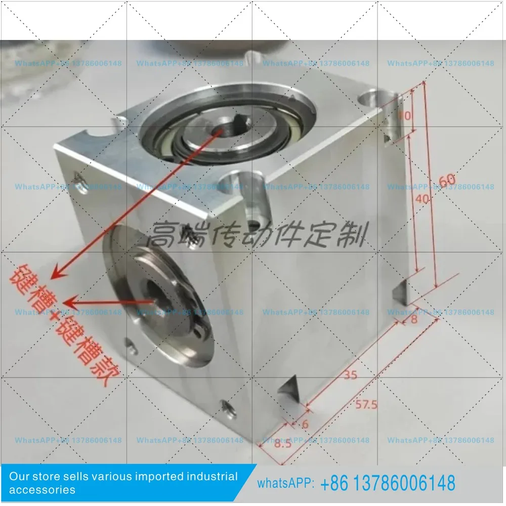 Speed ratio 1:1 Small bevel gear rotator 90 degree right angle drive reversing gear box shaft hole keyway/hexagon