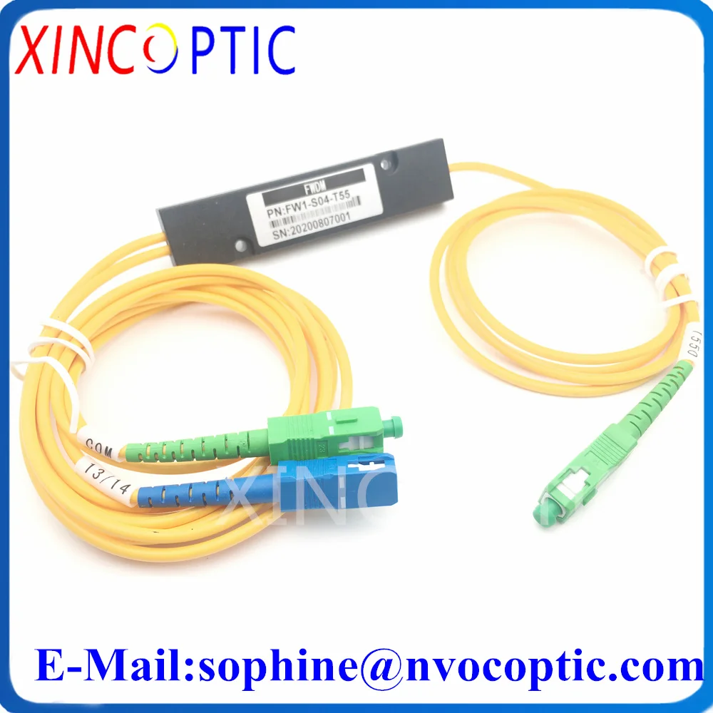 1*2 FWDM Filter Module,3Channel T1550nm R1310nm/1490nm ABS Package Fiber Optic with SCAPC SCUPC Connector