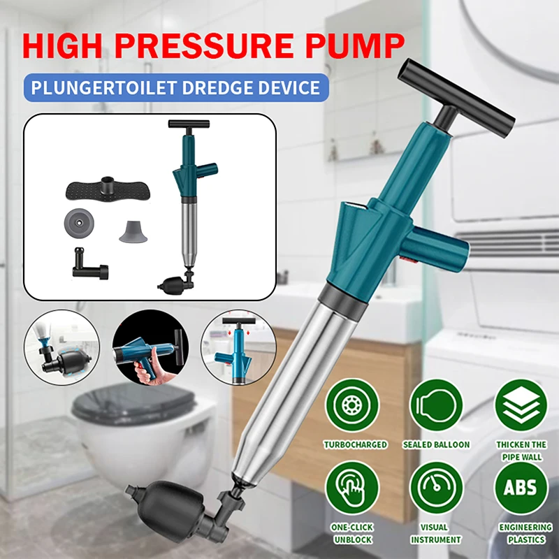 High Pressure Air Drain Blaster Clog Dredge Clogged Remover Toilet Plunger Bathroom Kitchen Sink Drain Blaster