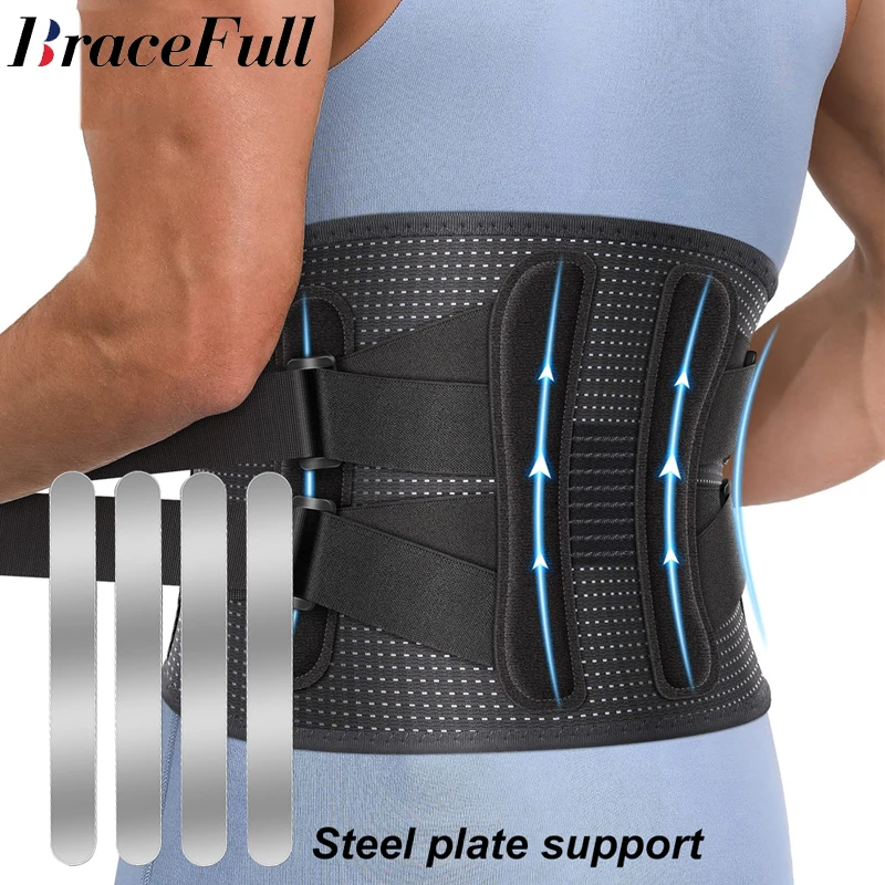 

Back Braces for Lower Back Pain Relief with 4 Stays, Breathable Back Support Belt for Men/Women for work lumbar support belt