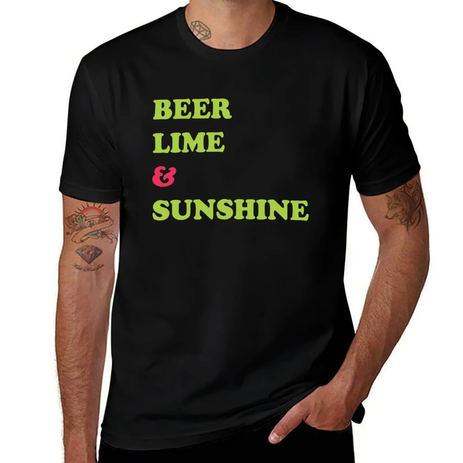 

Beer Lime and Sunshine T-Shirt t shirts for man cotton men t shirt cotton 100%