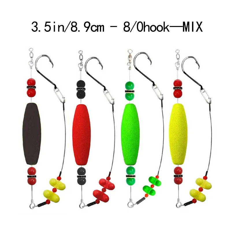 Catfish Float Rigs: Santee Rig Catfish Bait Floats Kit mit Rasseln und Lärm – 8/0 Edelstahlhaken für Monsterfische – langlebiges EVA