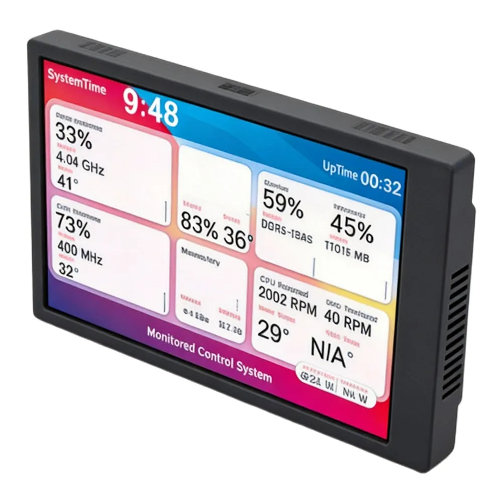 3.5 inch Secondary Display for PC Case with Resolution Real-time System Monitoring and No Extra Power 3.5 inch