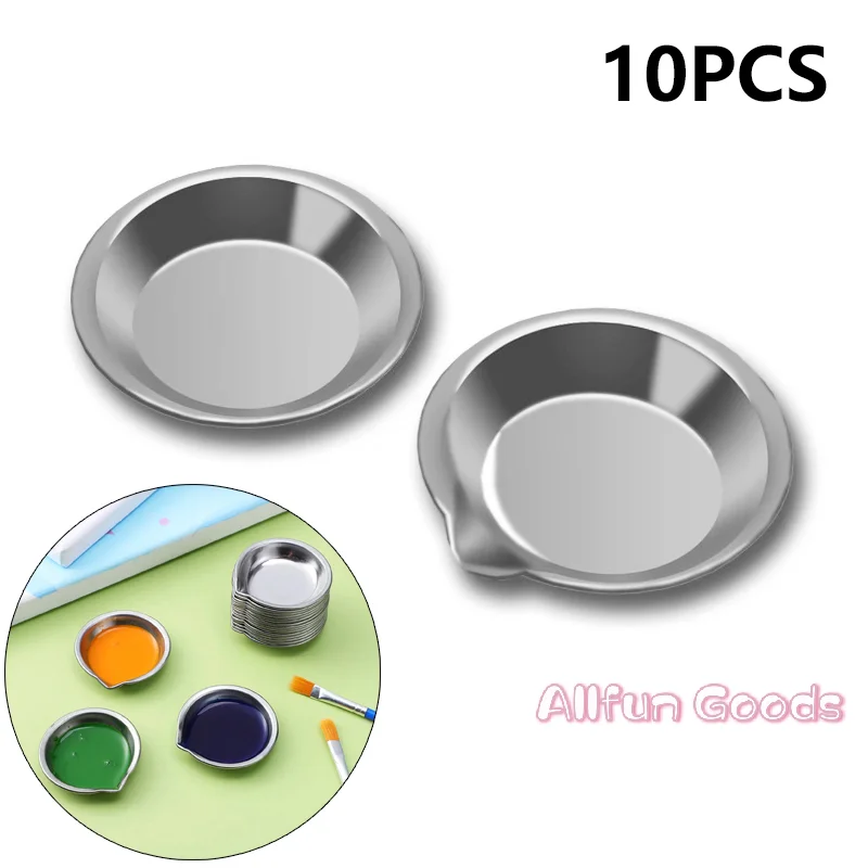 10pcs Stainless Steel Painting Color Bowls Oil Paint Trays Paint Color Mixing Cups Color Mixer Children DIY Painting Tools