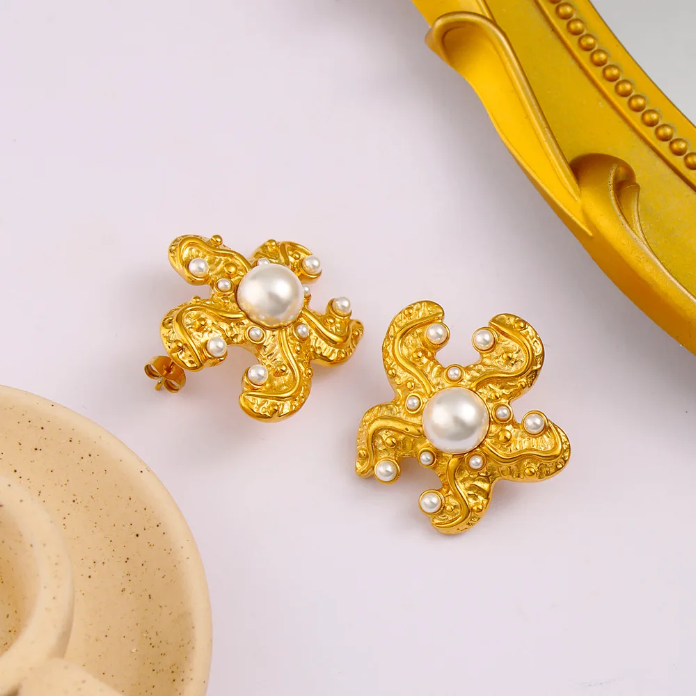 Pendientes florales de moda vintage francesa