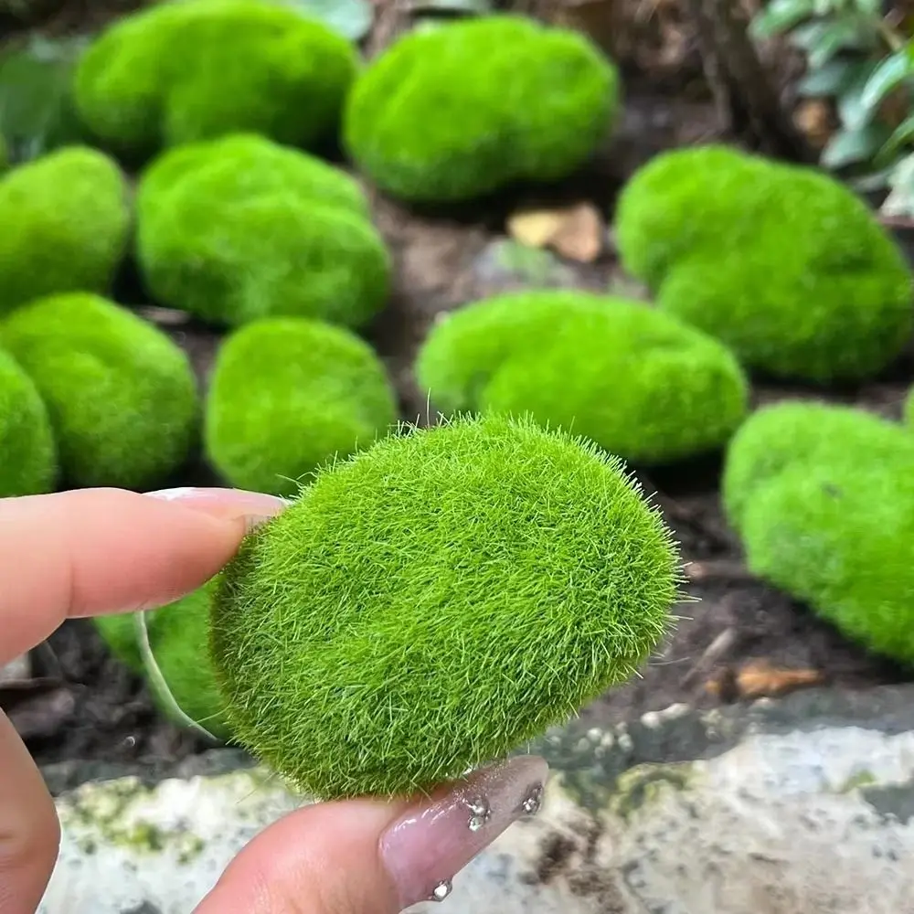 Green Simulated Moss Stone Micro Landscape Decor Garden Decorative Gravel Artificial Moss Rocks Fake Moss Stone Home Decoration