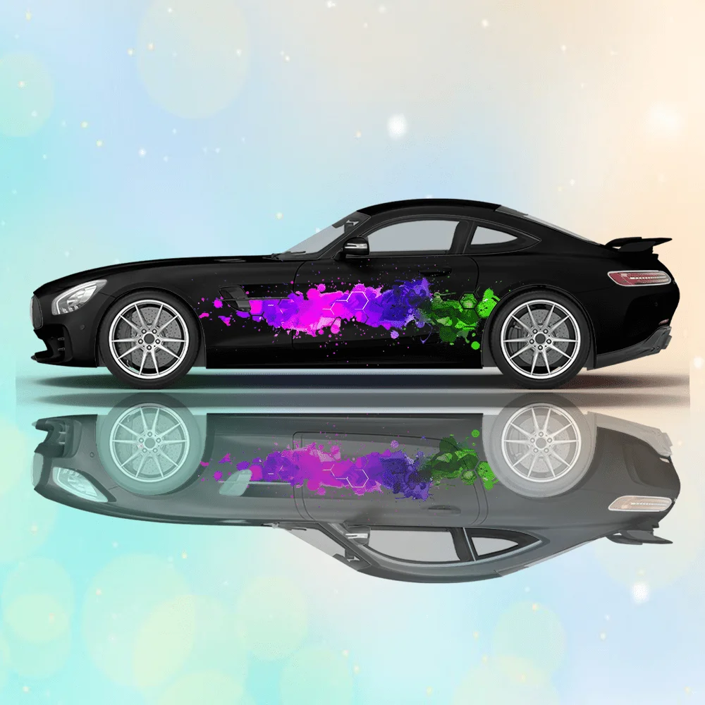 

Красочные сотовые градиентные автомобильные виниловые наклейки, самоклеящаяся наклейка из ПВХ, подходит для грузовиков, внедорожников, декор, автоаксессуары, подарок