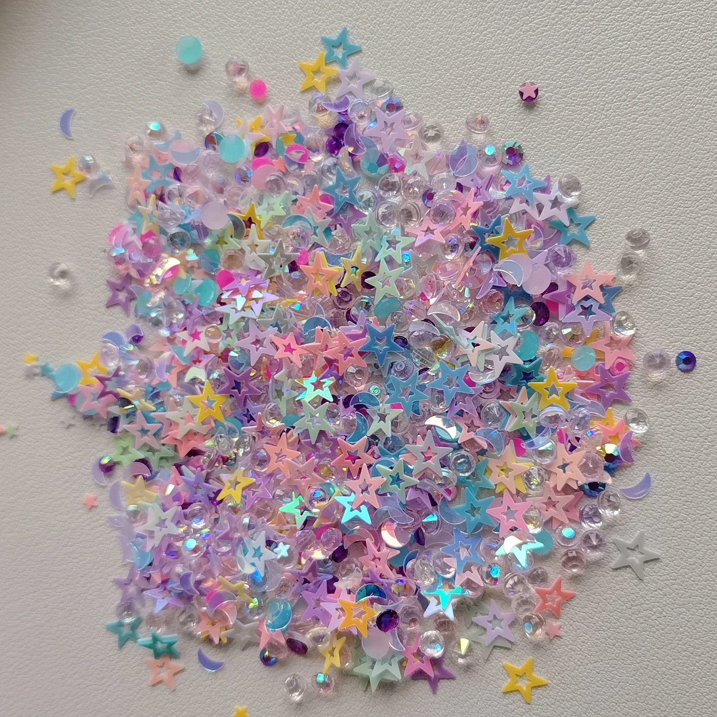 Glitter Sequin Mix Star Moon Loose Sequin With Diamond Rhinestones for Shaker Card Nail Art Scrapbook Decoration Makeup Confetti