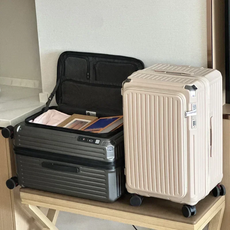 Side open cover five-wheel thickened trolley case can be expanded with large capacity