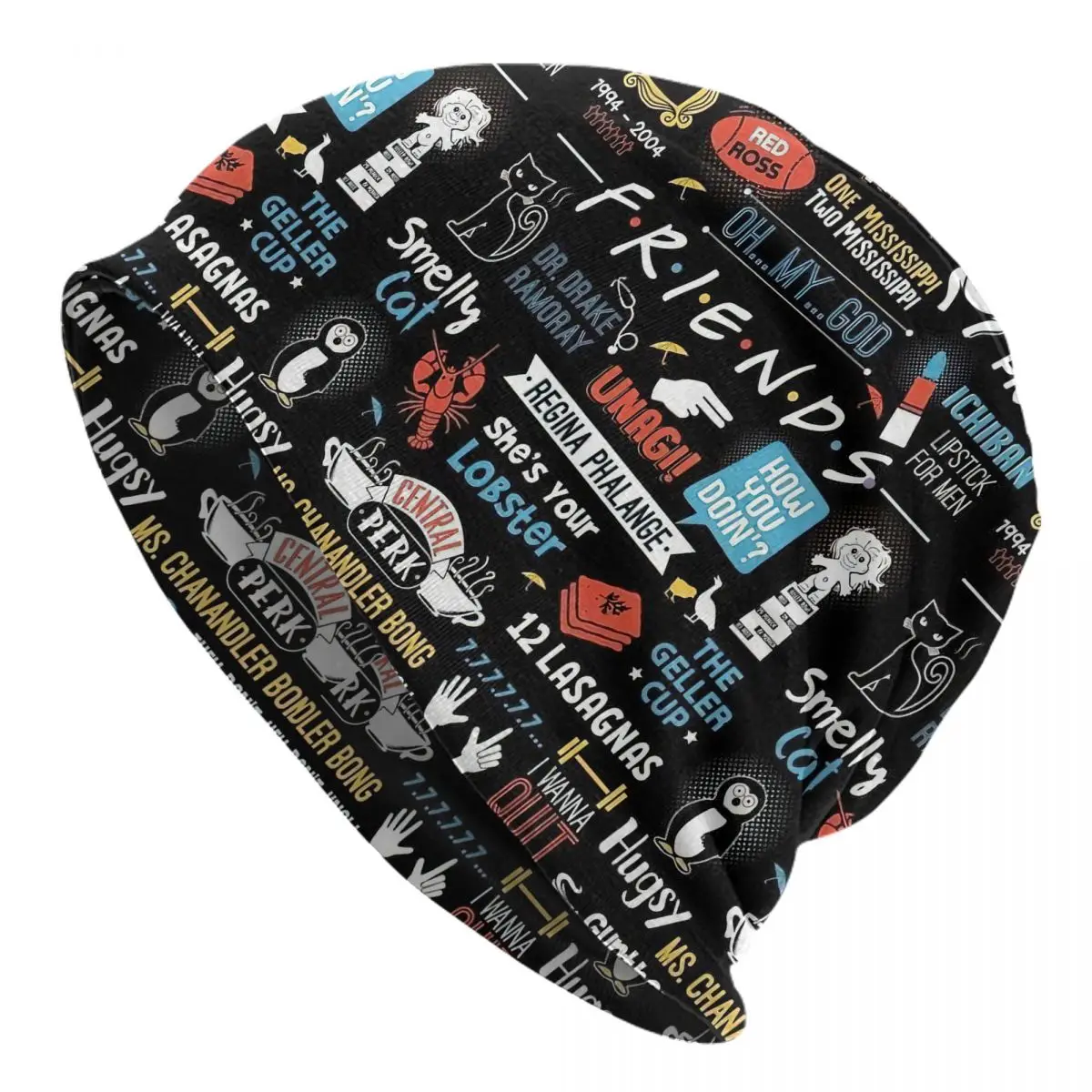 

Серия «Друзья», шапка Skullies, шапка с героями мультфильмов, Central Perk, модная мужская и женская уличная кепка, теплая шапка двойного назначения