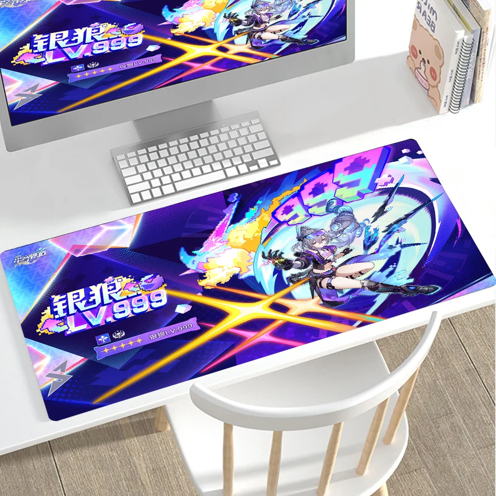 Super Cute Silver Wolf Honkai Star Rail Mousepad Large Gaming PC Mouse Pad LockEdge Computer Keyboard Table Desk Mat Mice Mats