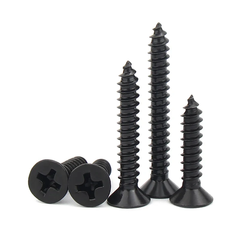 

M1.7 M2 M2.2 M2.5 M3 304 Stainless Steel Black Oxide Phillips Cross Recessed Countersunk Head Self Tapping Screws