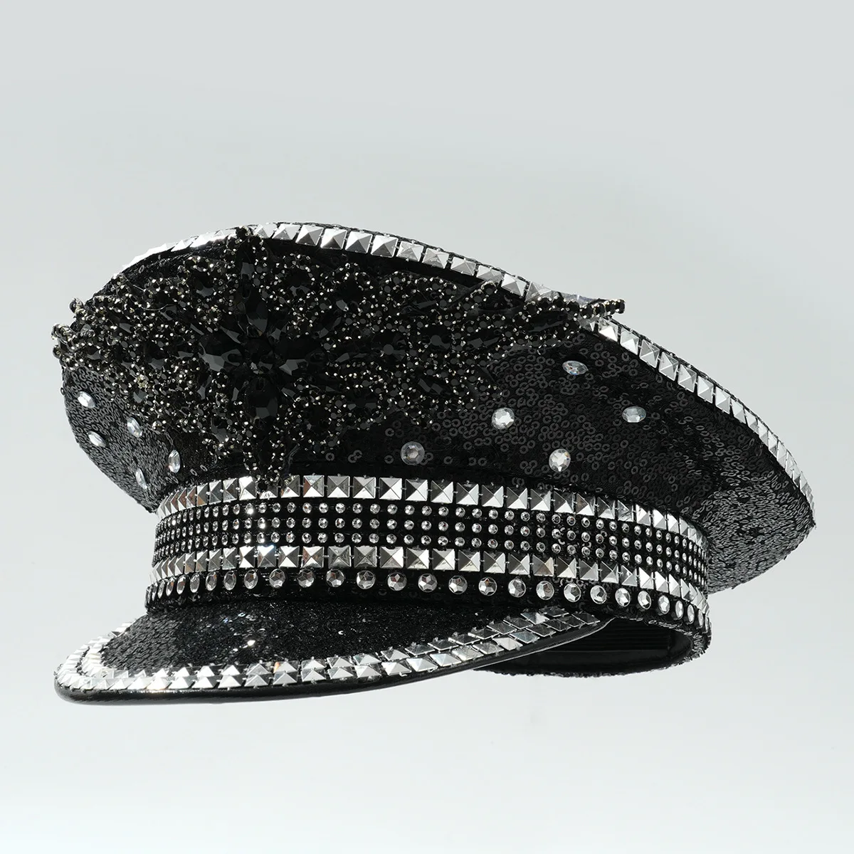

Шляпа капитана в стиле стимпанк со стразами для Марди Гра, карнавала, рейв-фестивалей, аксессуары и праздничная шляпа для женщин и мужчин