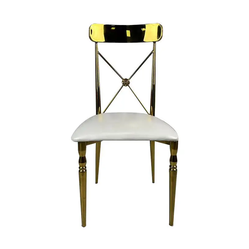 16pcs)f30  Antique Design Dining Chair Stainless Steel Construction for Modern Home Office Hotel Restaurant Use Table Furniture
