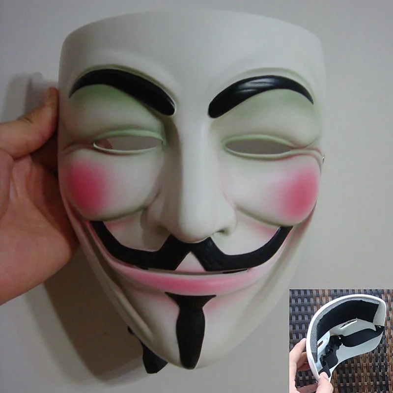 V-shaped geek resin mask Halloween horror funny live props Guy Fawkes mask