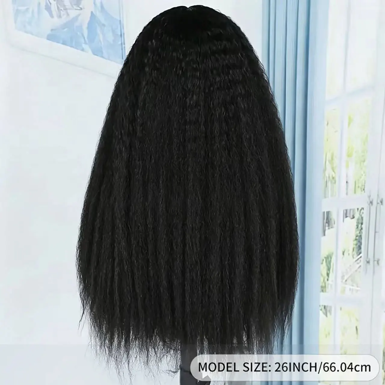 JOVIA 13x4 Kinky Straight Lace Front synthetic wig blend lace black wigs for woman cosplay HD Lace Frontal Wig on clearance sale