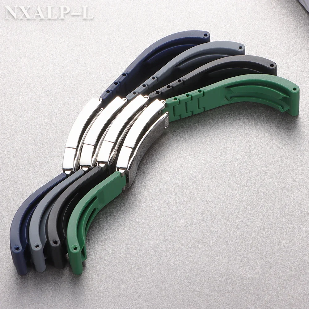 롤렉스 데이토나 Submariner 워터 고스트 실리콘 시계 밴드 접이식 버클 남성용 스포츠 다이빙 팔찌 용 20mm 고무 시계 스트랩