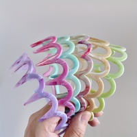 1PC/6PCS/SET non-slip wave headband with teeth Face Wash Hair band M-shaped simple bangs broken headband Marble headband
