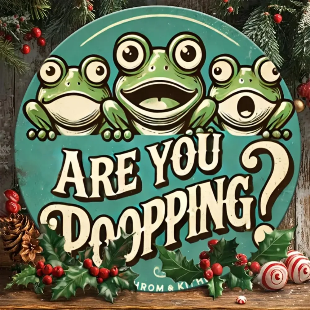 علامة معدنية مستديرة عتيقة "هل أن تتبرز؟" - قطعة واحدة من ديكور ممتع للحمام والمطبخ والمنزل #3