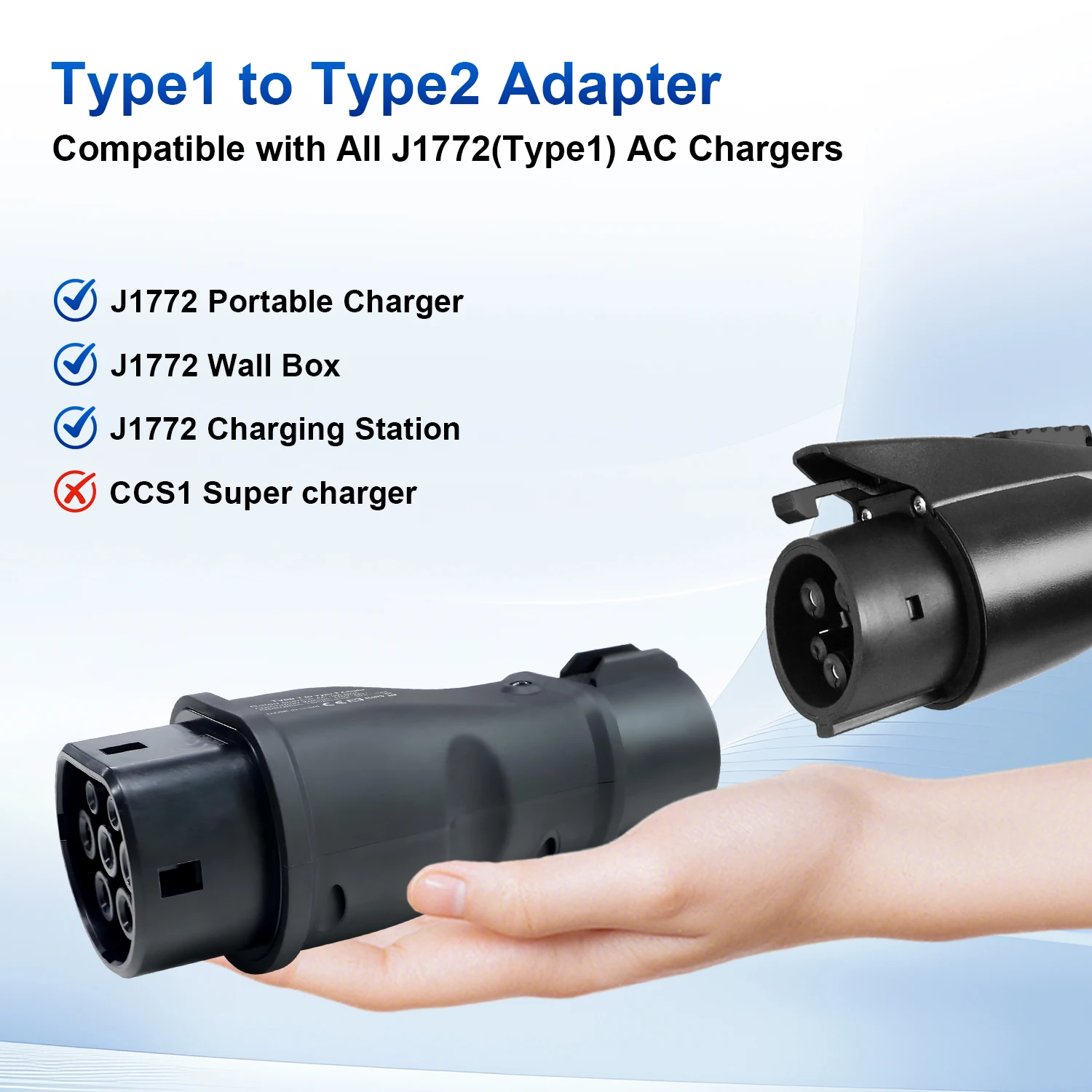 Kolanky 32A 7.2kw EV Charger Adapter Type 2 To Type 1 Home Charging US Electric Vehicle Cars Connect AC Type 2 Charger view 2