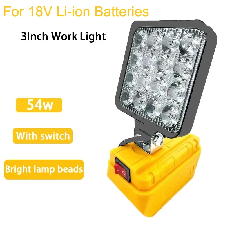 3lnch LED Light Portable Spotlights for Dewalt Light Cordless Outdoor Work Handheld Emergency Tool Light for Dewalt 18V Battery